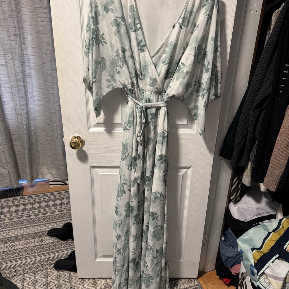 Baltic Born Floral Maxi Dress in Green and White